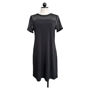 MICHAEL Michael Kors Mesh Top Shift Dress Stretch Short Sleeve Size Medium